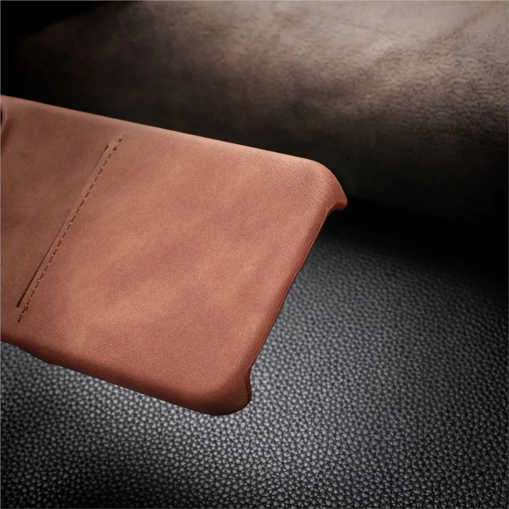 Luxury Sheepskin Leather Wallet Card Holder Phone Case with Shockproof Back Cover and Card Slot