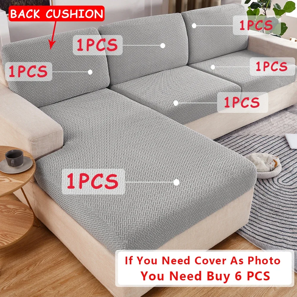 Thick Jacquard Sofa Seat Cushion Cover for Living Room Furniture Protector L-shape Corner Sofa Cover Removable Seat Slipcovers 2
