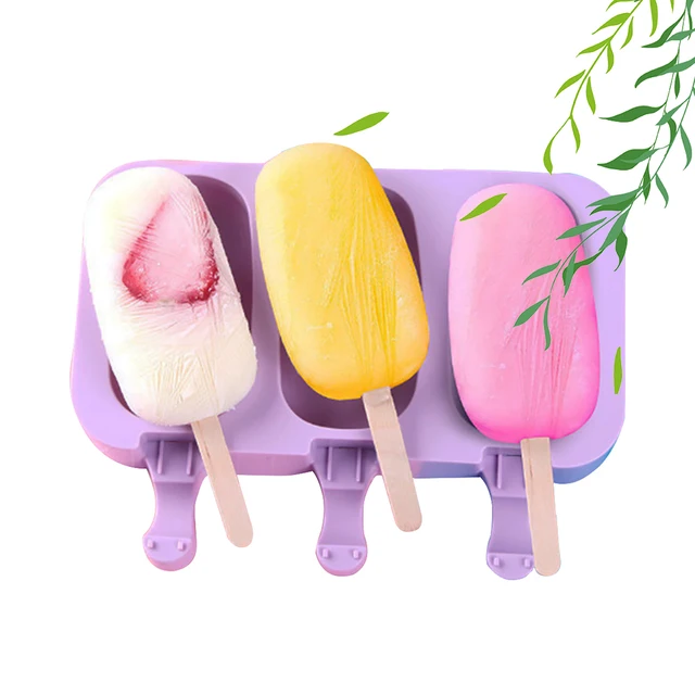 Stampi Per Ghiaccioli In Silicone 12 Cavità Con Coperchio - Set Con Bastoncini E Sacchetti - Rosa