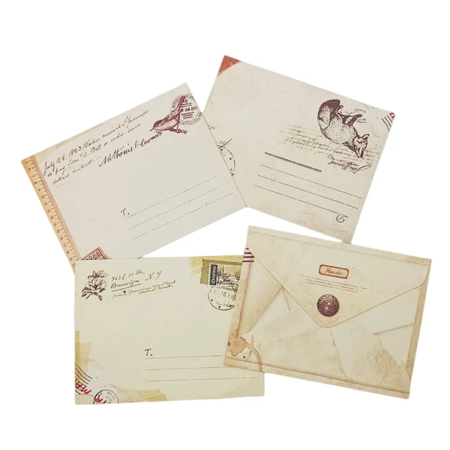 Mini enveloppe vintage en papier kraft brun, lettre d'invitation de  mariage, 12 pièces - AliExpress