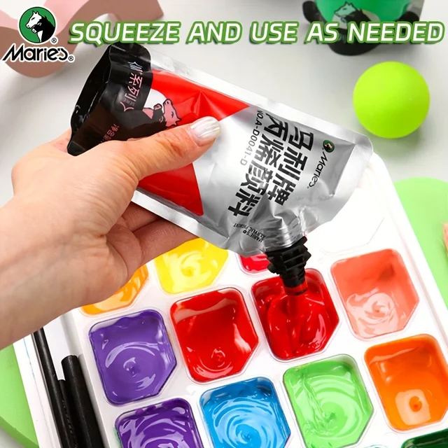 Marie's 5 confezioni da 100 ml/3,38 once set di colori acrilici colorati per modelli, artigianato fai da te, tela, uova, roccia, legno, parete per adulti e artisti 4