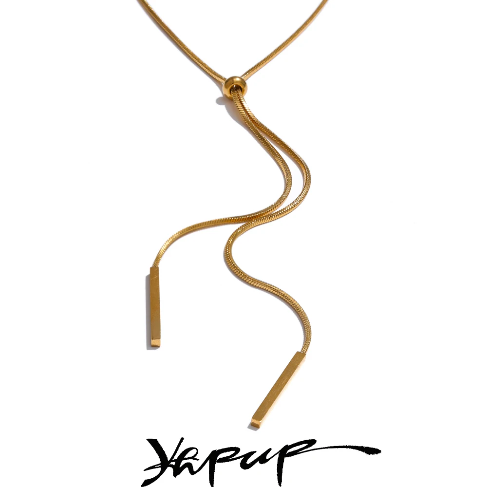 Yhpup Necklace Chain Stainless Steel Adjustable for Women
