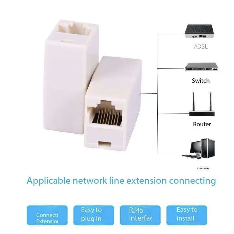 1/2/3/5/10pcs RJ45 커플러 이더넷 케이블 연장 어댑터 LAN 커넥터 암-암 네트워크 연결용
