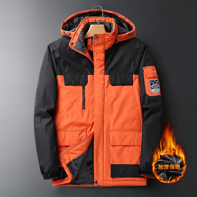 

Мужская куртка большого размера на зиму 2023, верхняя одежда, пальто оверсайз, флисовая пуховая теплая парка, Мужская водонепроницаемая куртка с капюшоном 9XL, большой размер 8XL