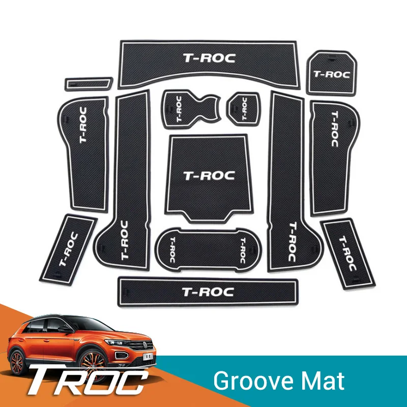 Car Door Groove Mat Slot Gap Cuscino Pad Cover Adesivi Styling Per Vw T-Roc Troc 2017 2018 2019 2020 2021 2022 2023