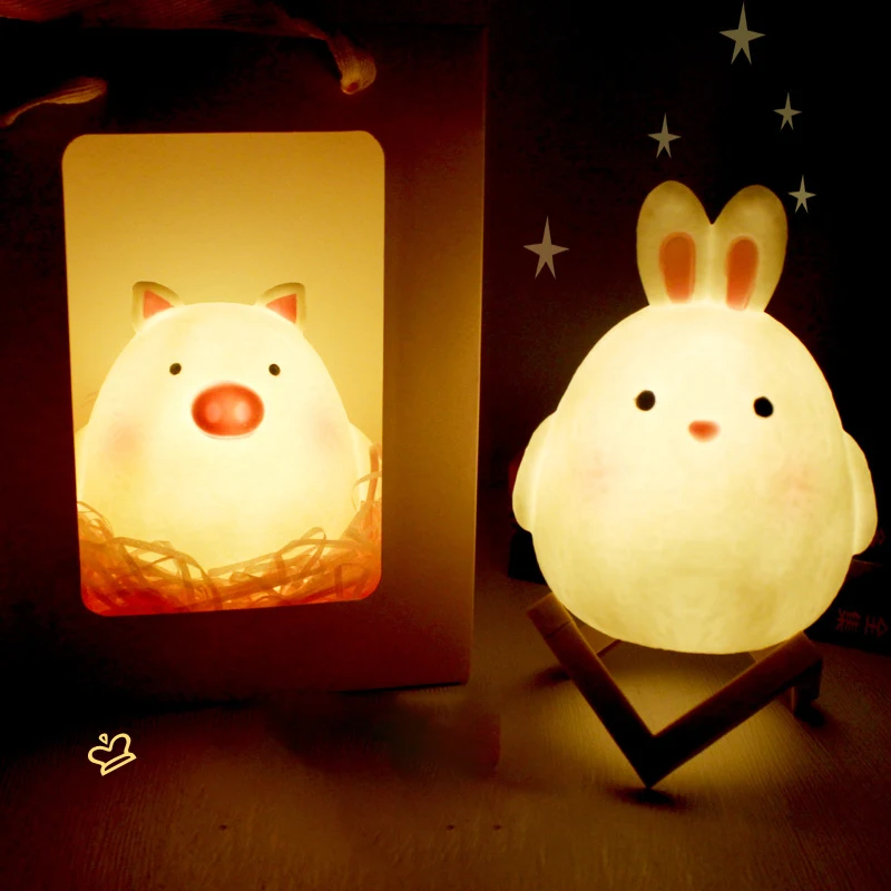 

Rabbit Cute Pig Night Light Creative Bedroom Decoration Light Baby Feeding Lamp Bedside Night Light Children's Luminous Toy