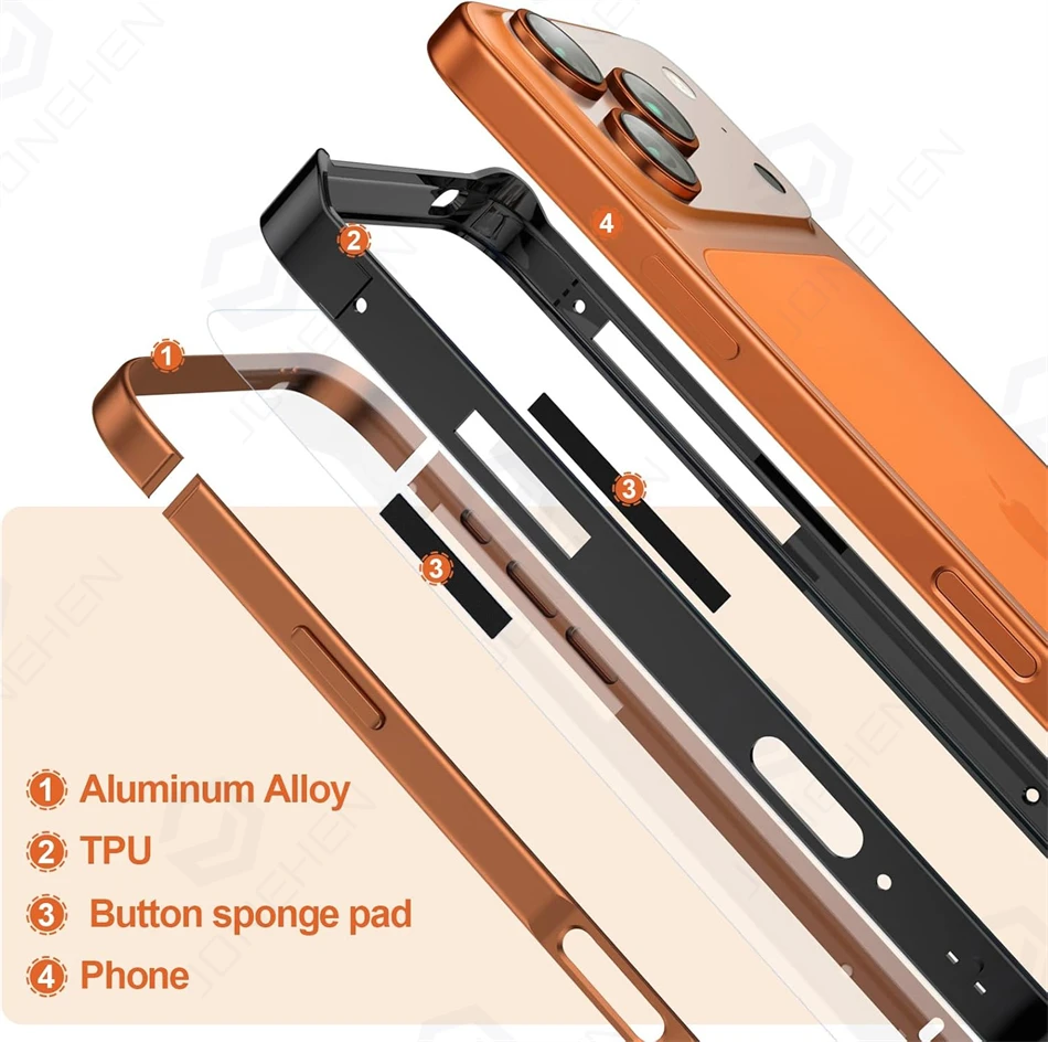 Enhanced Hybrid Silicone and Aluminum Protective Phone Case with HD Screen Protector