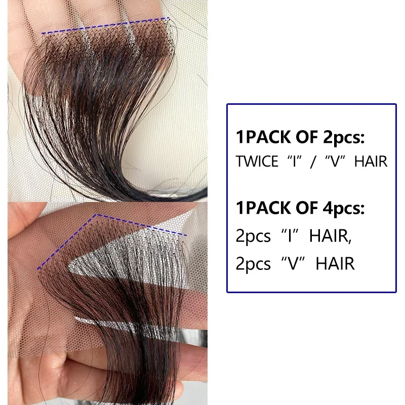 15cm Human Hair Invisible Natural Bangs Black Lace Edges Seamless Covering Forehead Hairline Patch Sideburn Edge Patch human hair bangs