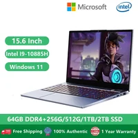Laptop Desktop Computer I9 Office Gaming Notebooks Windows 11 15.6" 10 Gen Intel Core I9-10885H 64GB RAM 2TB SSD Dual M.2 RJ45 1