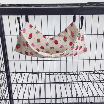 애완동물 해먹 면 햄스터 마우스 걸이식 침대, 작은 애완동물 햄스터 토끼 더블 레이어, 따뜻한 수면 둥지, 해먹 집 침대