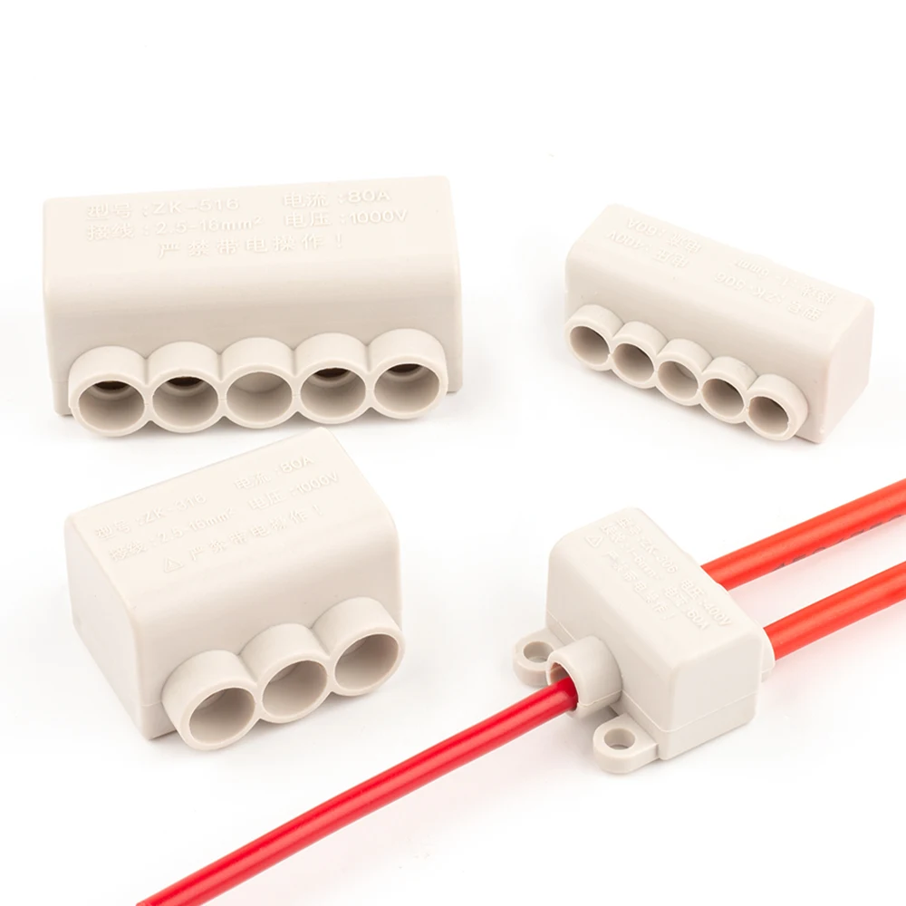 5PCS High Power Splitter Quick Wire Connector Terminal Block Electrical Cable Junction Box ZK-306 ZK-506 ZK-316 ZK516 Connectors images - 6