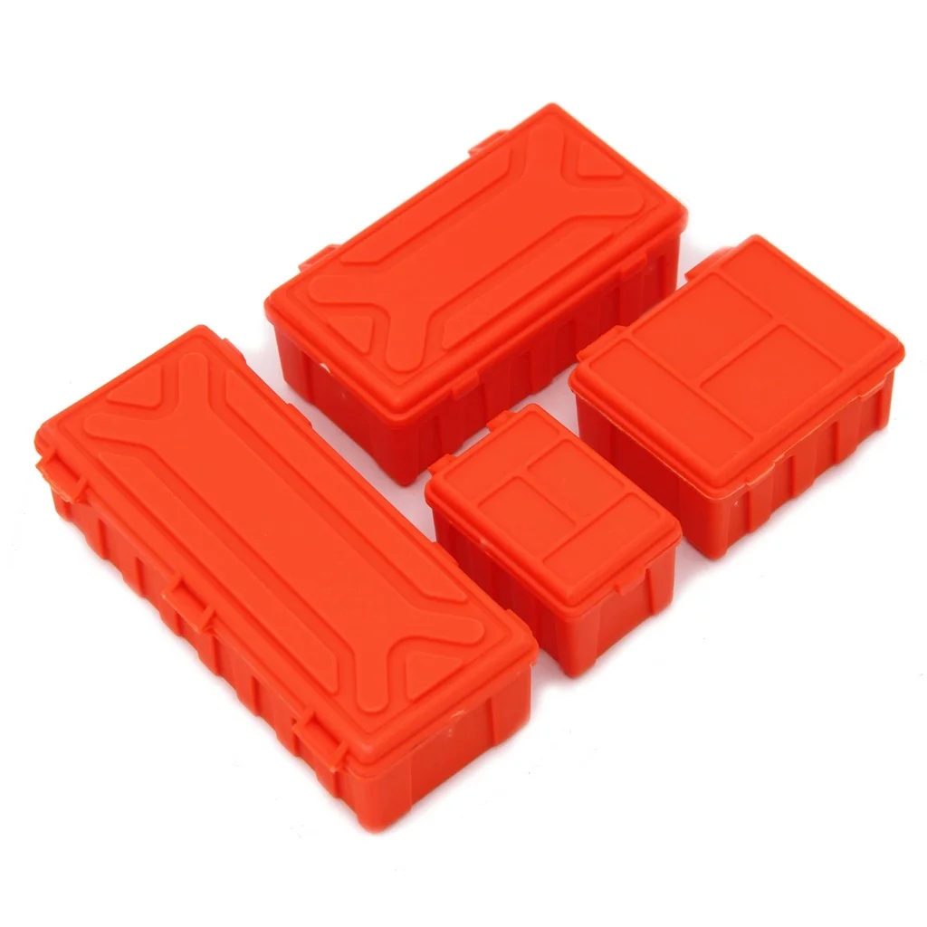 

4PCS Plastic Luggage Storage Box Decoration Tool for 1/10 RC Crawler Axial SCX10 90046 Traxxas TRX4 TRX6 Redcat Gen8