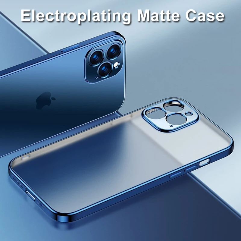 Роскошный силиконовый матовый прозрачный чехол с покрытием для iPhone 11 12 13 Pro Max Mini X