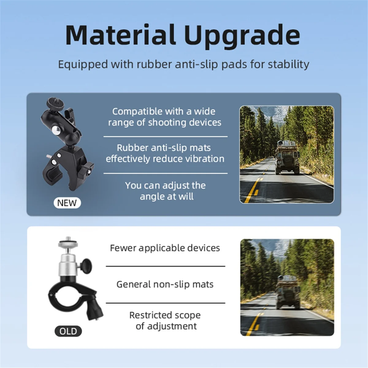 Support guidon moto pour télécommande DJI RC/RC2 - Fixation antidérapante