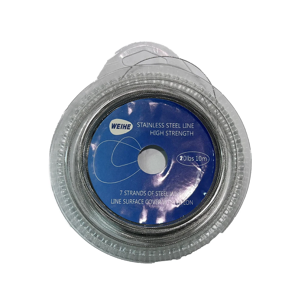 Fil leader pêche mer acier inoxydable 10 mètres 7 brins haute résistance 10LB à 200LB pour leurres