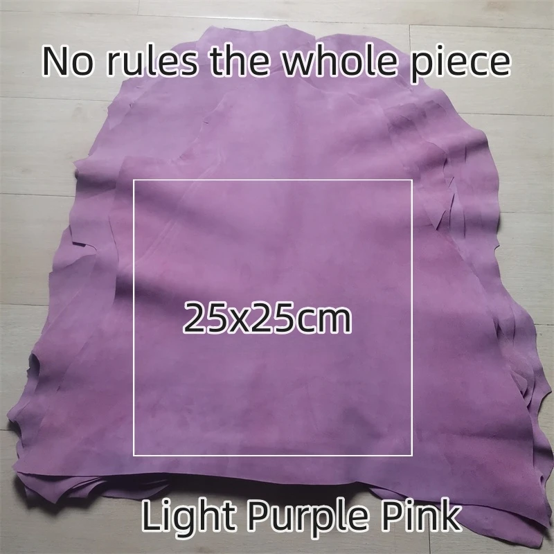 보라색 핑크 캐시미어, 0.6mm, 1mm 첫 번째 레이어 가죽 진짜 가죽 원단. 수제 DIY 내부. 전체 양가죽.