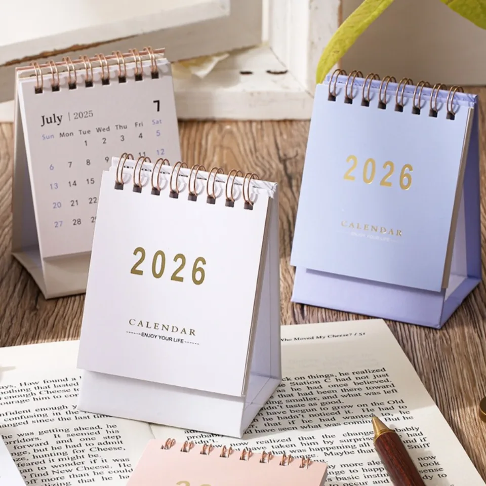 Portable Handmade Mini English Desk Calendar Planner
