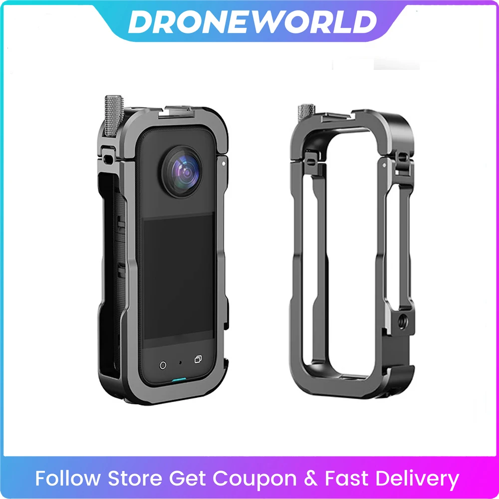

Чехол из алюминиевого сплава в виде кролика для insta360 X3, защитная рамка, корпус интерфейса для холодного башмака, аксессуар для камеры Insta360 One X3