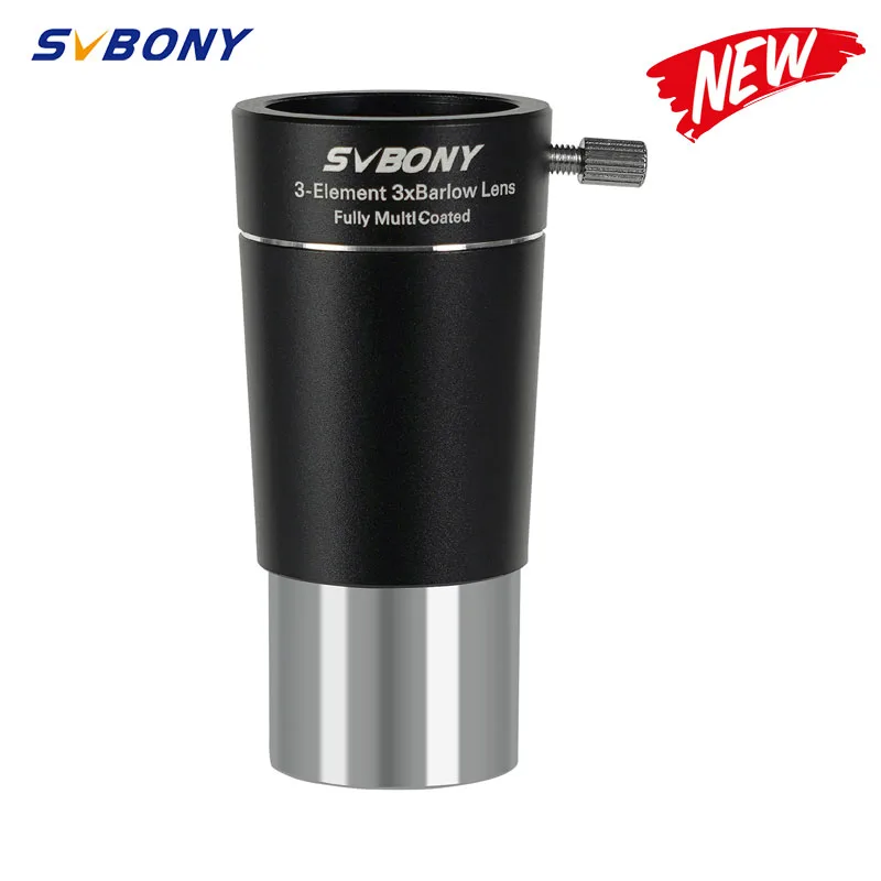 SVBONY SV213 1.25" 3x Barlow Lens 3Element for Lunar Imaging Visual Observing