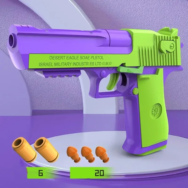 Stress Relief Simulation Model Gun Continuous Throwing Hanging Revolver Launcher Toy Gun Outdoor Play Entertainment Kids Gift toy guns