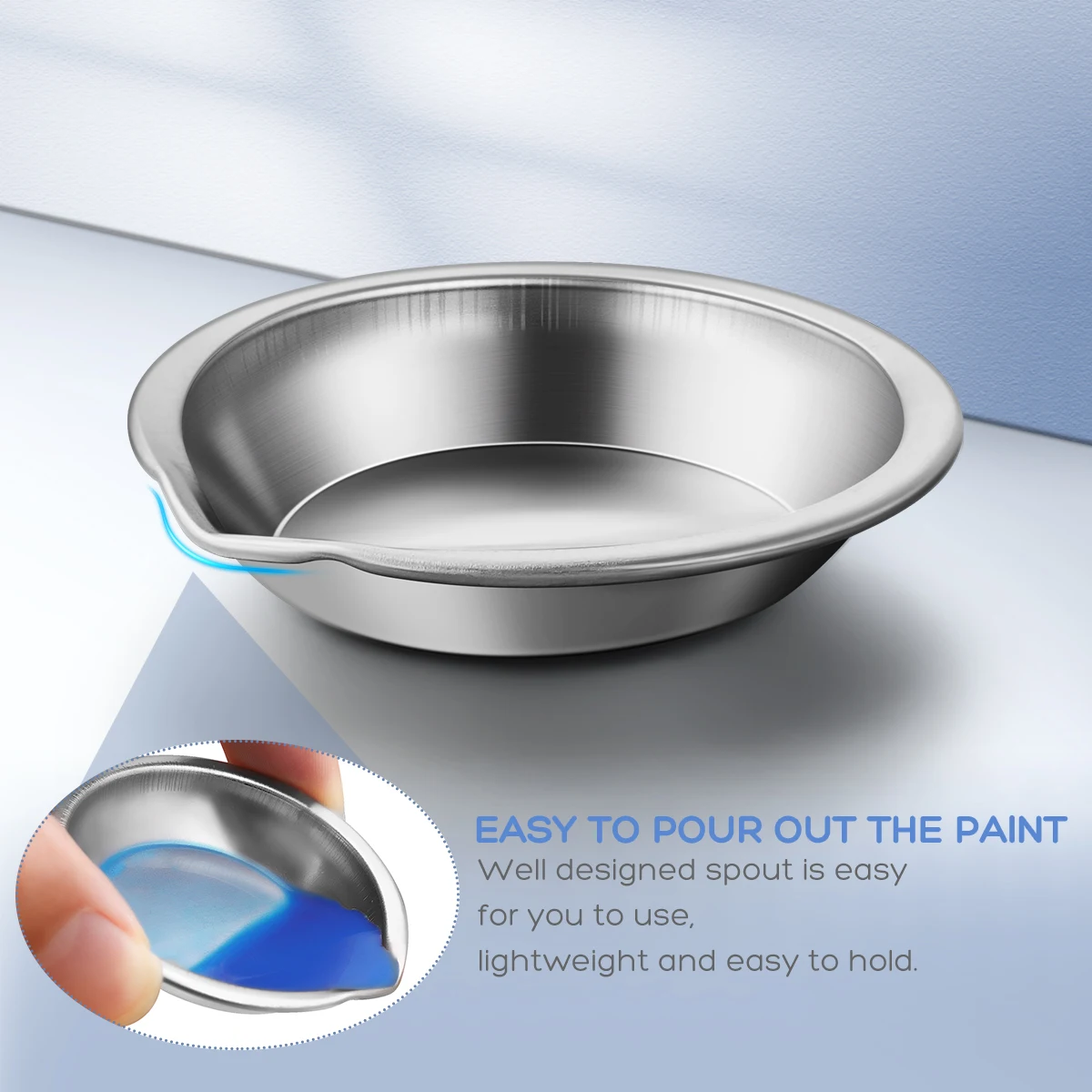 12pcs Stainless Steel Metal Color Palette for Painting Mixing Lightweight Paint Tray for Artists Ideal Kids