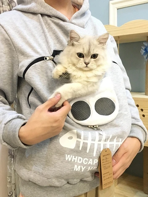 Plus Size 3XL Spring Hoodies Sweatshirt Pet Carrier Thicken Shirts Animal  Pouch Lovers Hoody Cat Pullover Breathable Sweatshirts - AliExpress