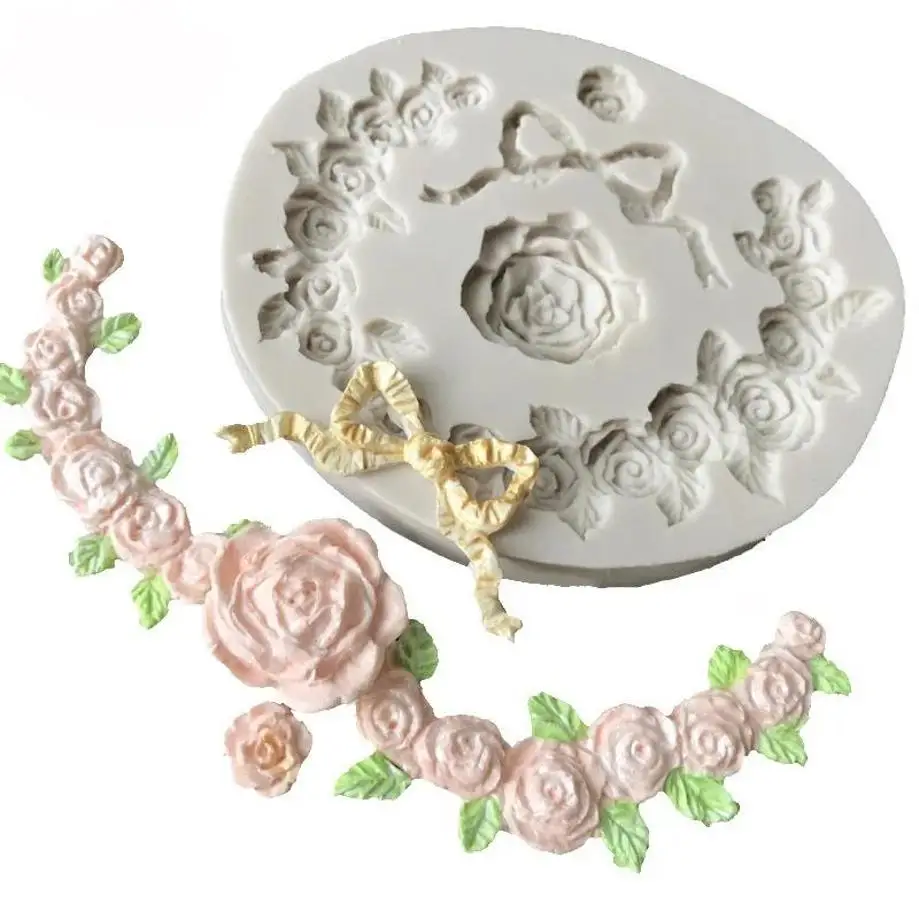 1 Pcs Silicone Fondant Mold Candy Maker DIY Rose Flower Soap Mold Cake Decorating Tool Pastry Cookie Mold Kitchen Baking Tool