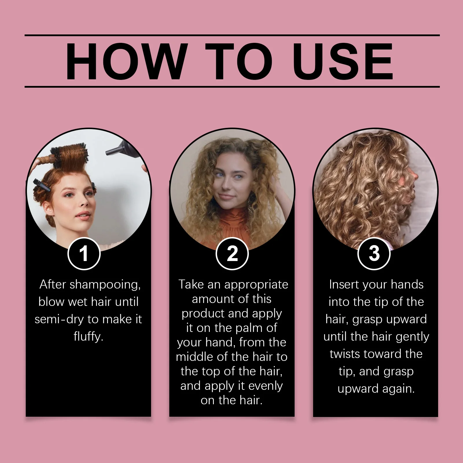 Hair Curling Cream Anti-Frizz Defines Curls Hair Elastin Enhancer Lasting Shiny Smooth Moisturizing Volumizing Cream