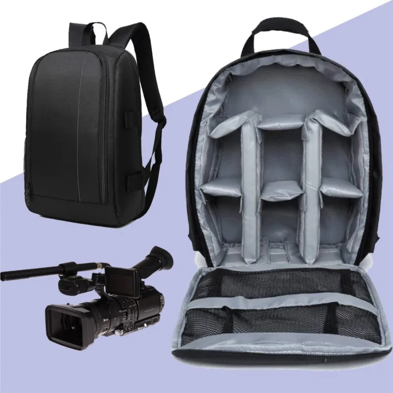 Borsa per fotocamera multifunzionale Zaino per fotografia all'aperto con obiettivo digitale Nikon Canon - immagine 4