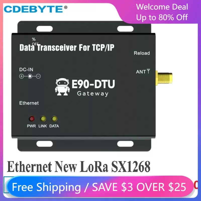 4g transparent transmission module hit 4c1t a two way transparent transmission 4g wireless communication module CDEBYTE LoRa 868MHz 915MHz 30dBm SX1268 Ethernet Wireless Modem IoT Transparent Transmission Module E90-DTU(900SL30-ETH)V2.0