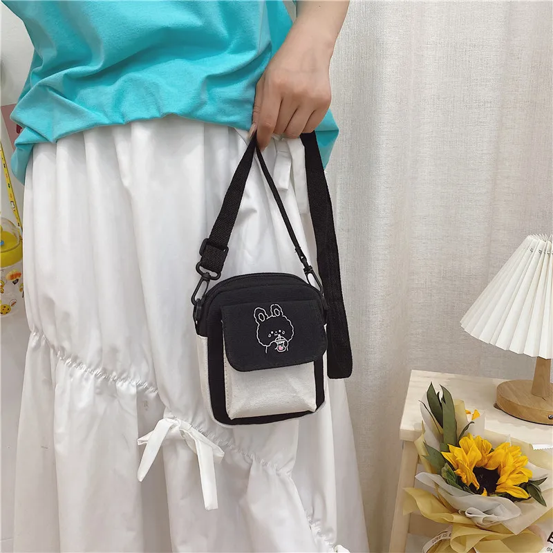 Women Men Messenger Bag Canvas Crossbody Bag Korean : kpopita