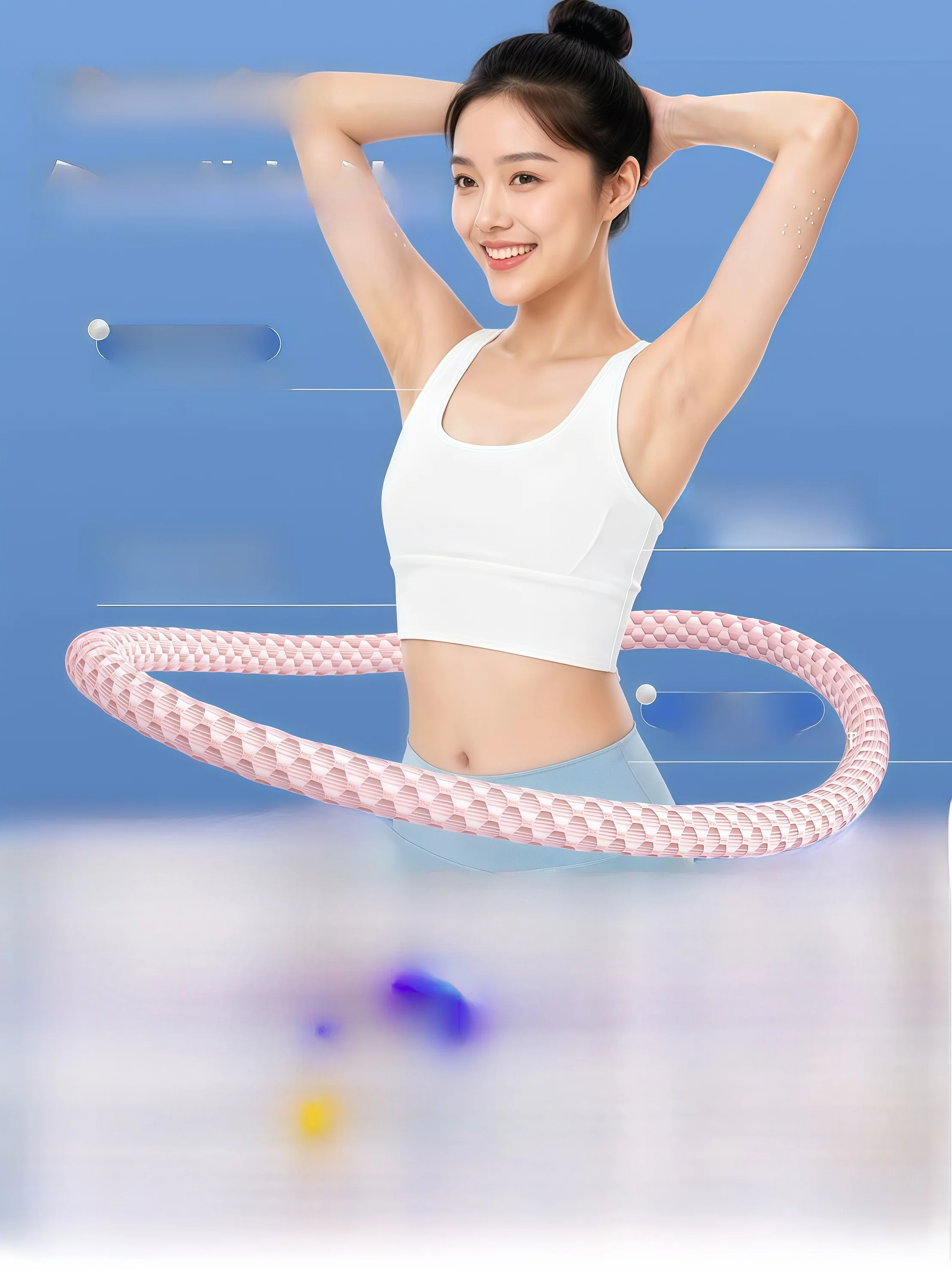 주오투 빈 소프트 허리 트리머 피트니스 훌라후프 체중 감량 복부 슬리밍 아이스 실크 뱃살 연소 특수 도구