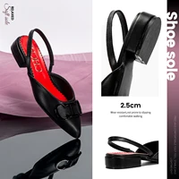 Summer Women's New 2024 Women's Low Heel Sandals Fashion Solid Color Simple Women's New Sandals - Image 4