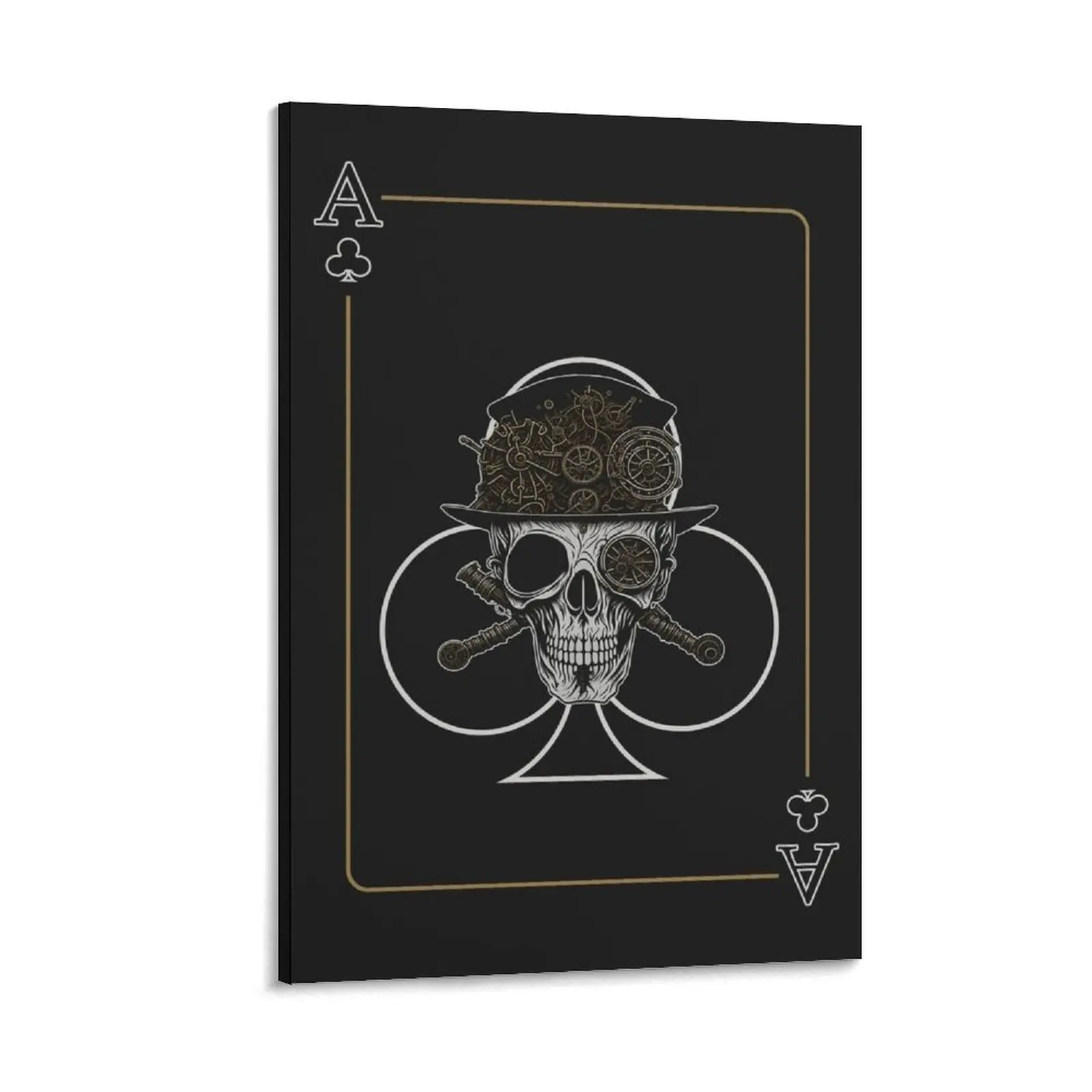 

Steampunk Ace of Clubs Canvas Painting vintage home decor Posters on the wall