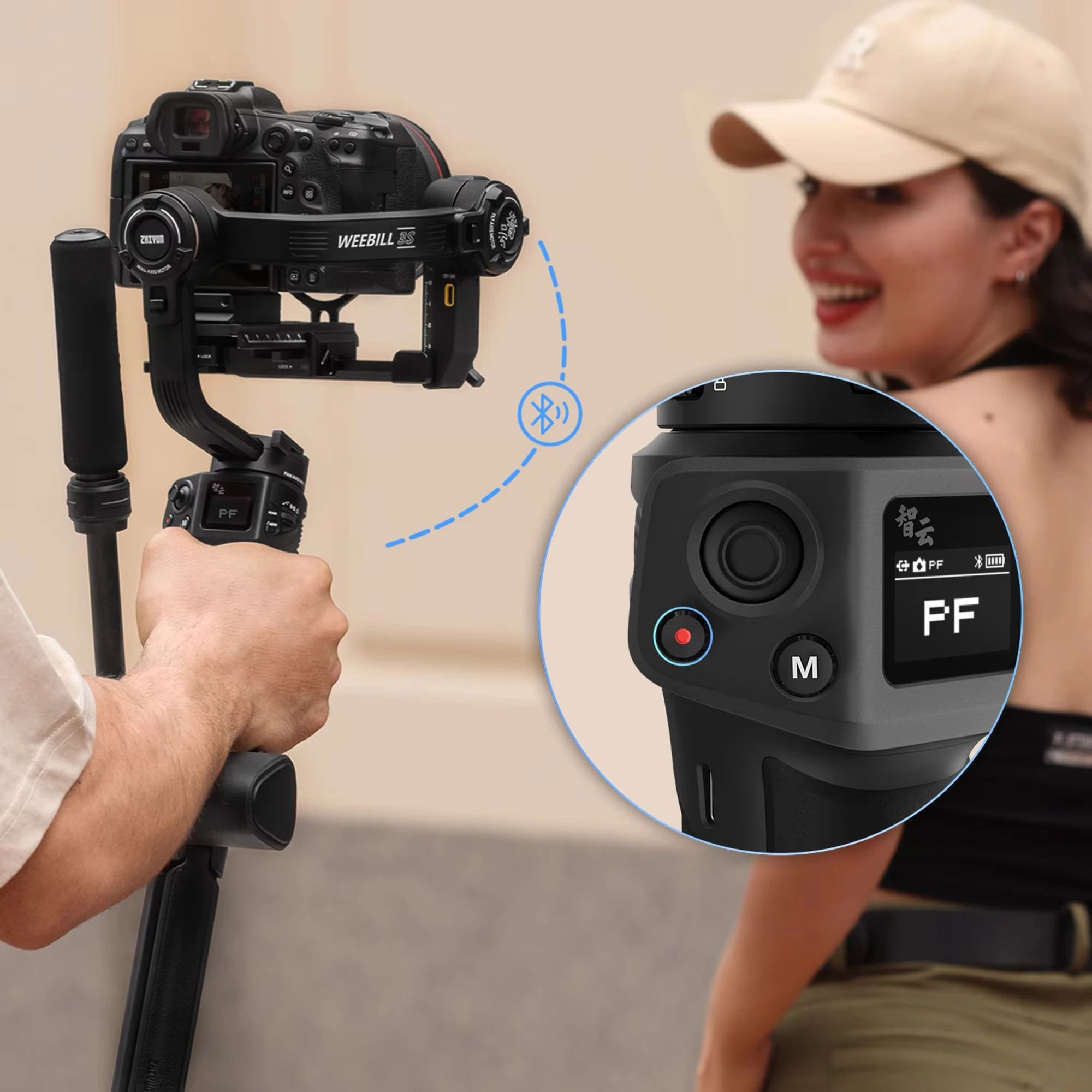 지윤 위빌 3S 카메라 짐벌 스테빌라이저 3축 핸드헬드 DSLR 미러리스 카메라용 (, 캐논, 파나소닉, 니콘 호환)