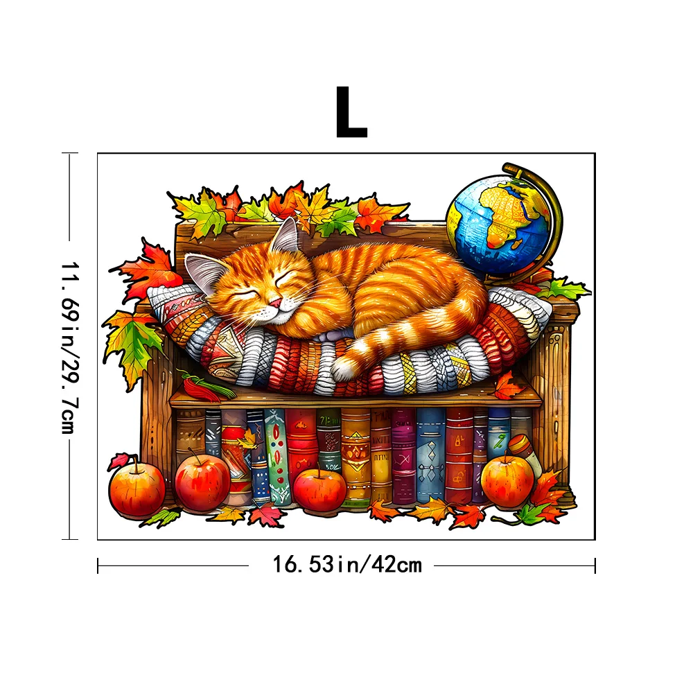 Wooden Puzzle for Adults, Cat Wooden Jigsaw Puzzles for Adults, Unique Animal Shape Wood Cut Puzzles for Family Friend Puzzle 4