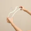 10pcs Cloth Hanger Flocking Plastic Space saving Anti slip Short Neck Cloth Hanger [Vertical Lift 2.36in] Drying Cloth Hanger 5