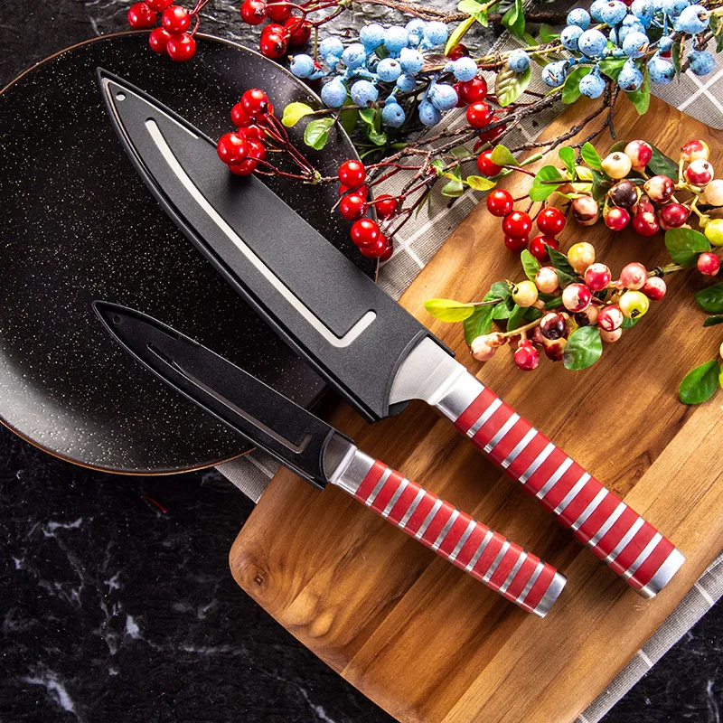 Knife Scabbard Black Plastic Knife Cover Kitchen Knife Sheath Protective Fruit Knife Acessórios Para Cozinha Universal Cover