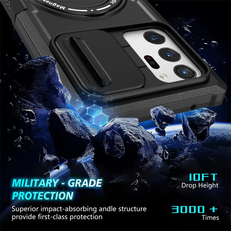 Luxury Magnetic Wireless Charging Case with Ring Holder