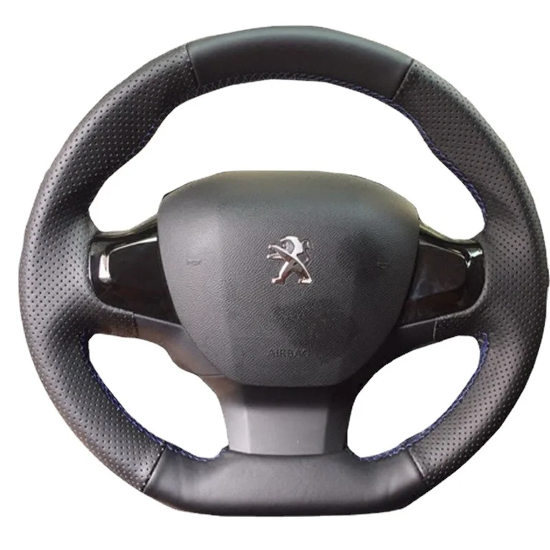 For Peugeot 308 206 207 2008 308s 408 508 Diy Customized Special Leather Hand Sewn Steering
