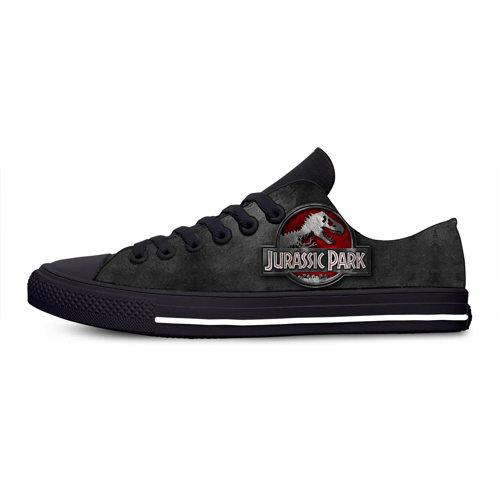 Hot Jurassic Park Movie Dinosaur Anime Cartoon Funny Casual Cloth Shoes Men Women Classic Sneakers Low Top Casual Board Shoes