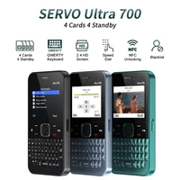 SERVO Ultra700 QWERTY Keyboard Mobile Phone 4 SIM NFC Access Control Flashlight Speed Dial 2.4" FM MP3 Cellular Telephone Type-C 1