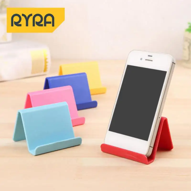 

Mobile Phone Holder Plastic Portable Mini Candy Color Mobile Phone Accessories Lazy Bracket Fixed Holder