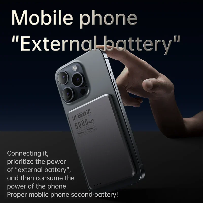 5000mAh Slim Portable Charger Power Bank Qi Magnetic Wireless Super Fast Charging Powerbank for iPhone Xiaomi Samsung 2025 New 5