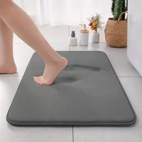 Thickened solid color absorbent carpet flannel bathroom floor mat bathroom entrance non-slip door mat 1