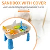 Sand And Water Table Set With Lid Cover Beach Toys Outdoor Garden Sandbox Kit Kids Summer Beach For Toddlers Kids 4