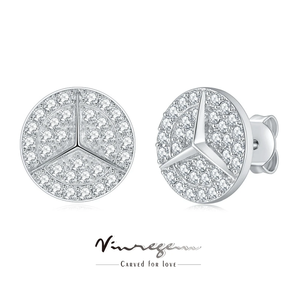 

Vinregem GRA 3EX VVS D Color Moissanite Diamonds Gemstone Sparkling Stud Earrings for Women 925 Sterling Silver Fine Jewelry