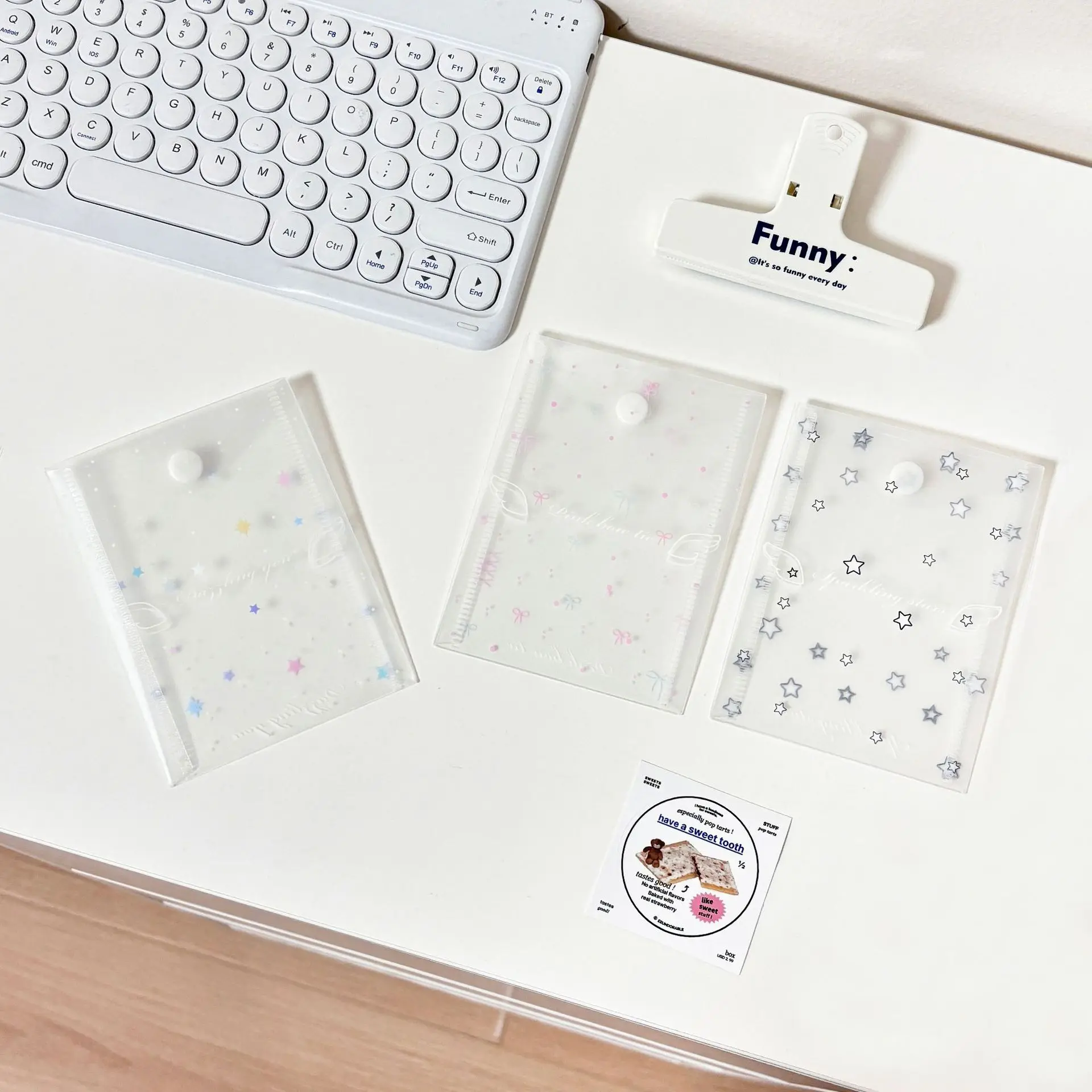 MINKYS 귀여운 기능 10 개/몫 스타 보관 가방 카드 Photocards Bills Collect Book Stationery