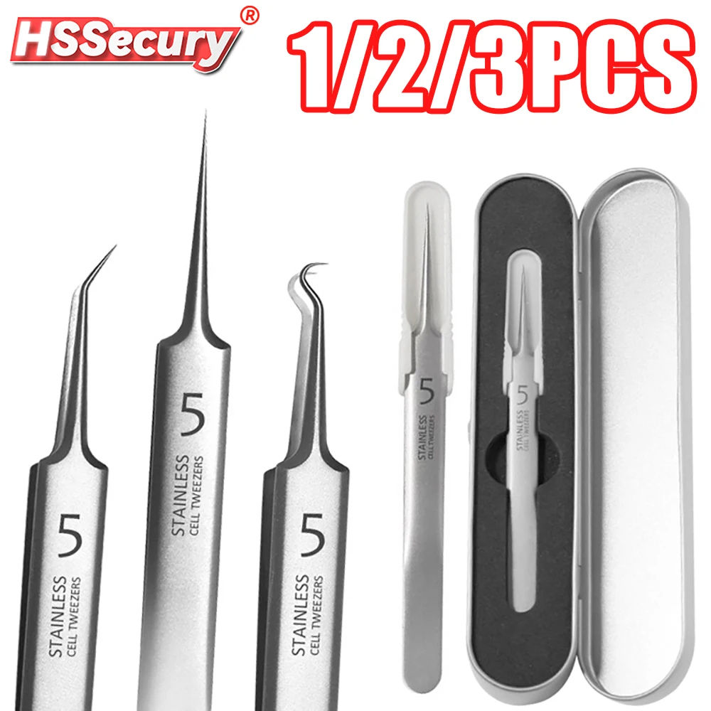 1/2/3pcs Antistatic Tweezers German Straight Precision Maintenance