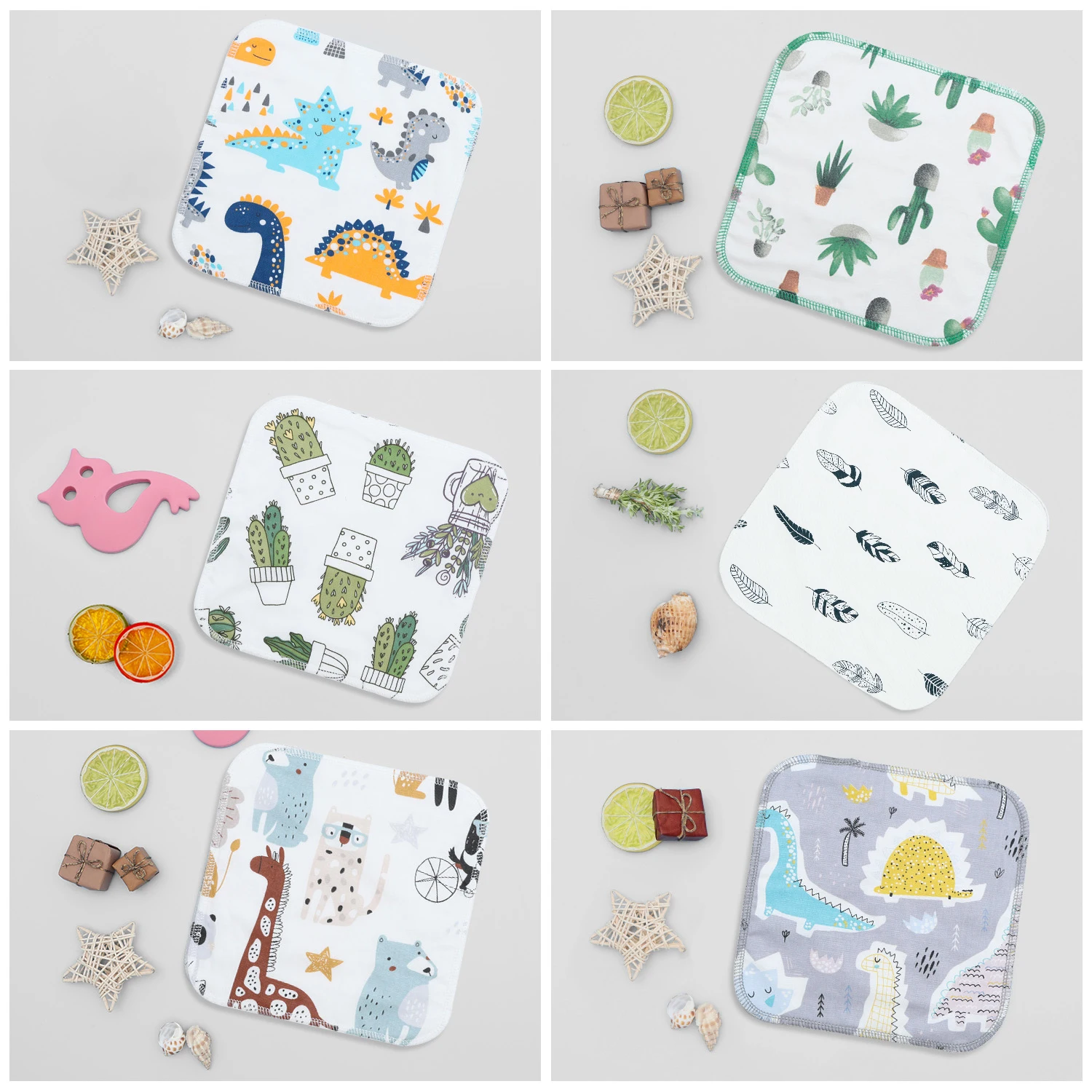 (6pcs per set) Baby Cotton Bamboo Wipes Reusable Baby Wipe Fashion Washable